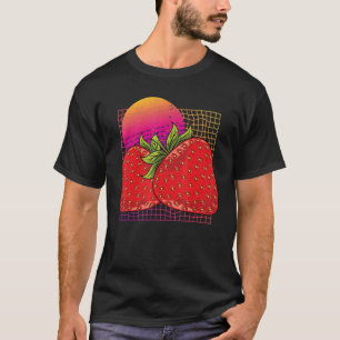 Red Berry Fruit Strawberries 80s Vaporwave Strawb T-Shirt