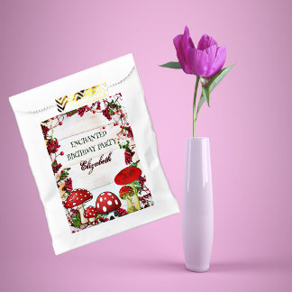 Red Berry Garden Toadstool Greenery Magic Mushroom Favour Bag