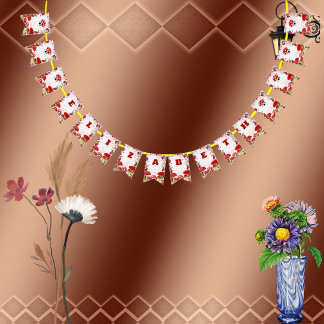 Red Berry Greenery Garden Toadstool Magic Mushroom Bunting