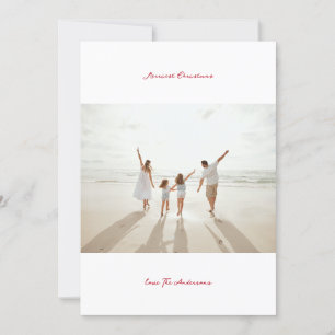 red berry handwritten ink merriest christmas photo holiday card