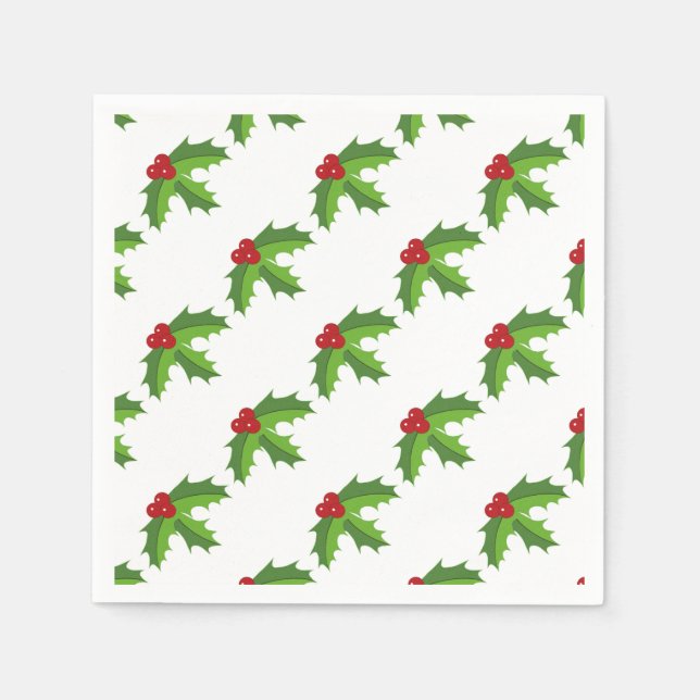 Red Berry Holly Napkin (Front)
