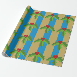 Red Berry Holly Wrapping Paper