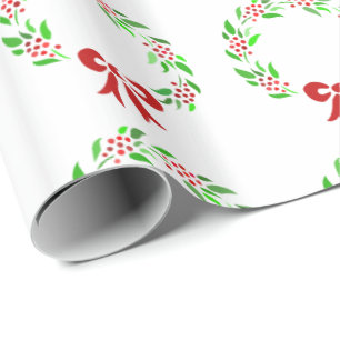 Red Berry Wreath Wrapping Paper