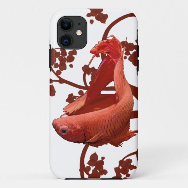 Red Betta Siamese Fighting Fish Case-Mate iPhone Case (Back)