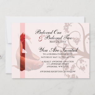 Red Betta Siamese Fighting Fish Invitation