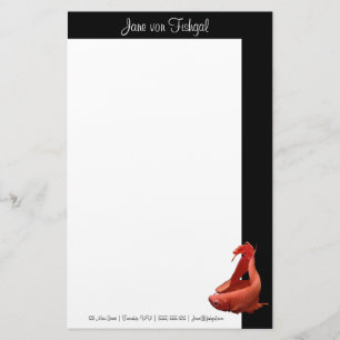 Red Betta Siamese Fighting Fish Stationery