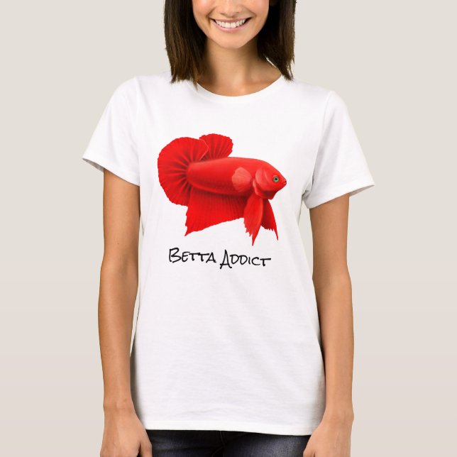 Red Betta Splendens Plakat Fish Women's T-Shirt (Front)