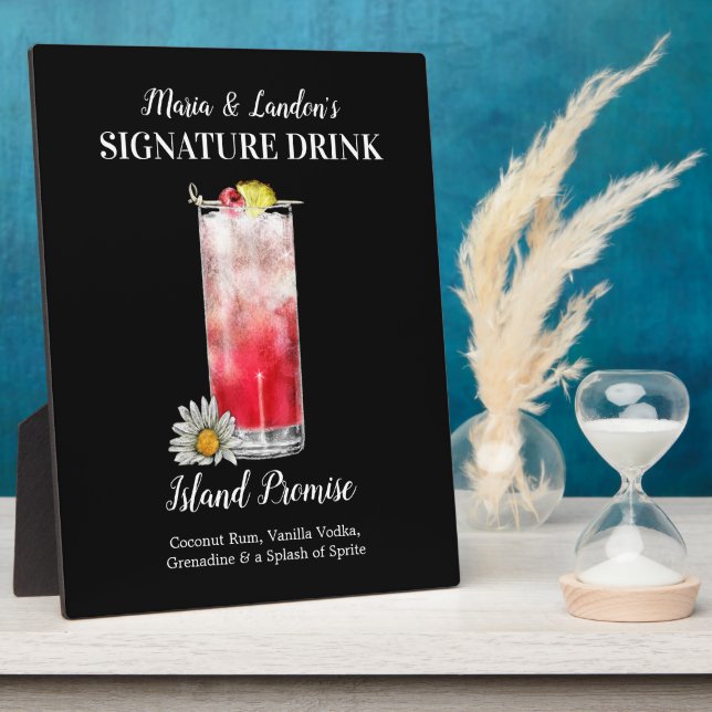 Red Beverage• PERSONALIZE this Signature Drink Pla Plaque (Side)