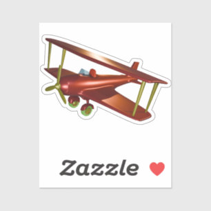 Red Bi-plane Popcorn Anime Sticker