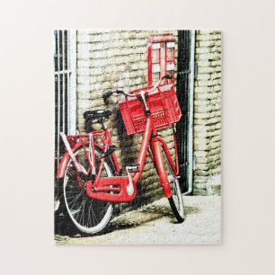 Red Bicycle & Amsterdam, Netherlands /design Jigsaw Puzzle