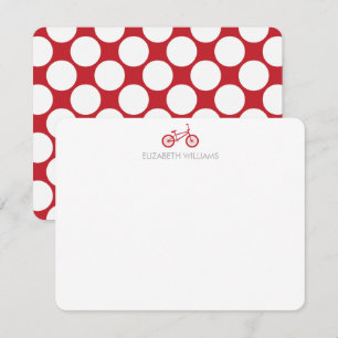 Red Bicycle and Large Dots Note Cards