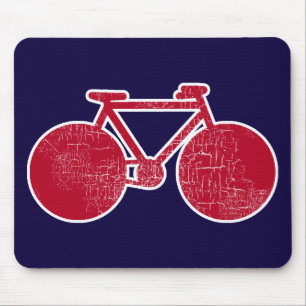 red bicycle mouse pad