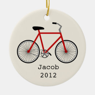 Red Bicycle Personalised Ornament