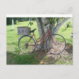Red bicycle postcard