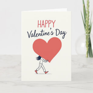 Red Big Heart Valentines Day Card