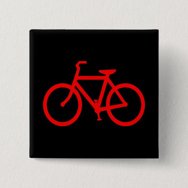 Red Bike 15 Cm Square Badge (Front)