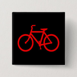 Red Bike 15 Cm Square Badge