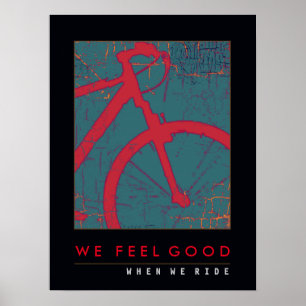 red-bike , bicycle , biking , cycling poster