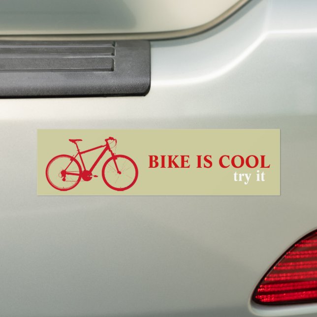 Red Bike, Cycling Bumper Sticker (On Car)