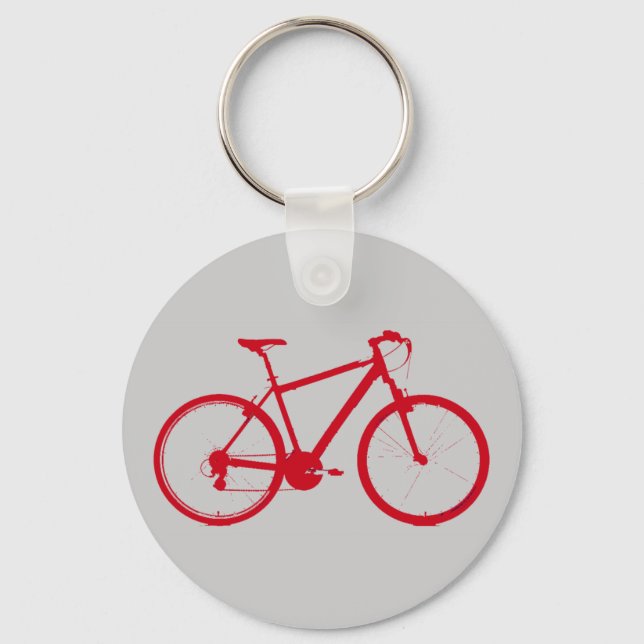 red bike, cycling key ring (Front)