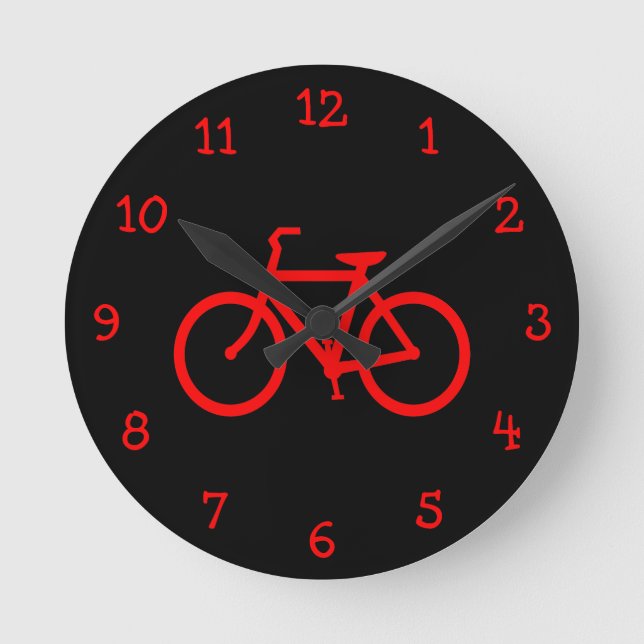 Red Bike Round Clock (Front)