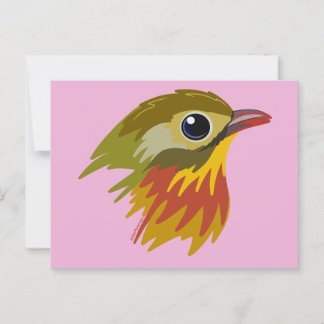 Red-Billed Leiothrix Bird—simplified  Postcard