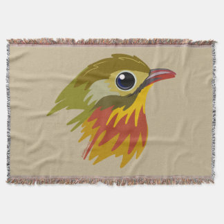 Red-Billed Leiothrix Bird—simplified  Throw Blanket