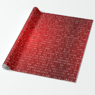 Red Binary Code Gift Wrap
