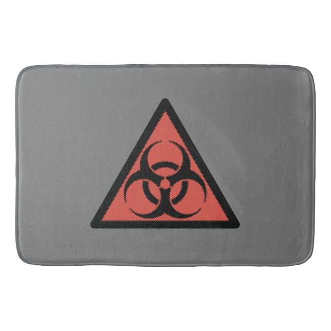 Red biohazard sign bath mat (Front)