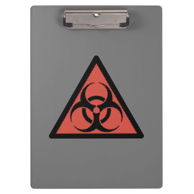 Red biohazard sign clipboard (Front)