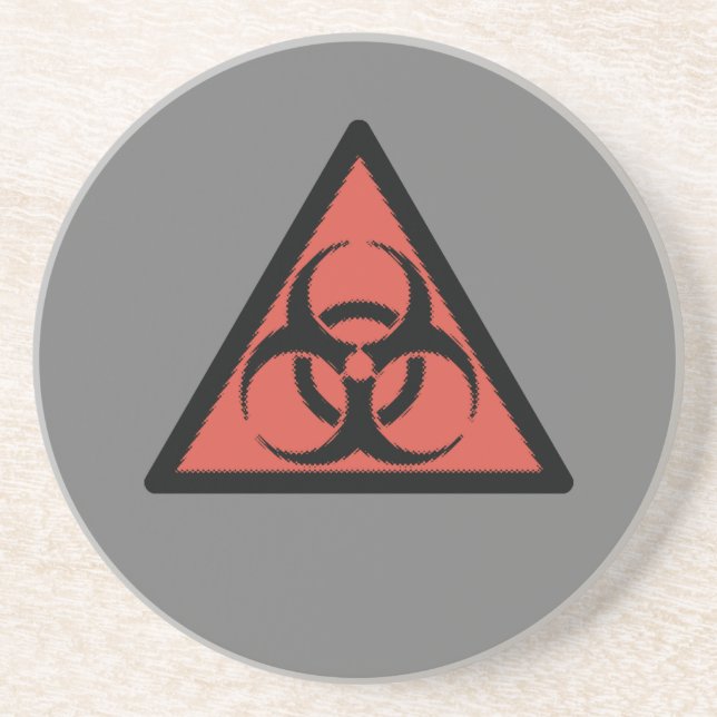 Red biohazard sign coaster (Front)