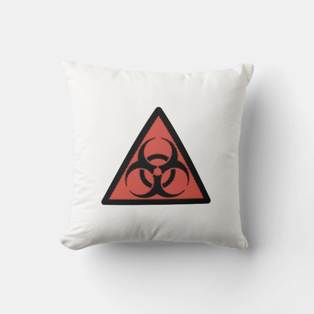 Red biohazard sign cushion (Front)