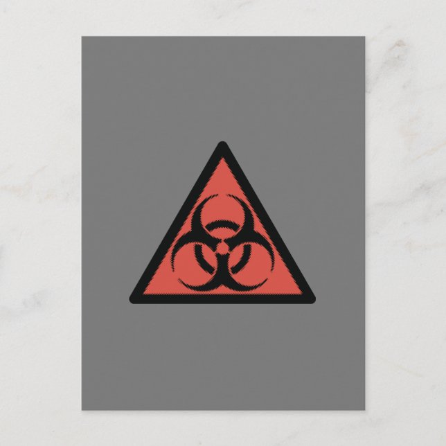 Red biohazard sign postcard (Front)
