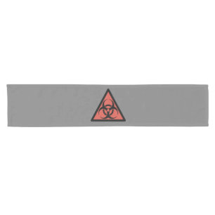 Red biohazard sign short table runner