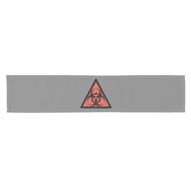 Red biohazard sign short table runner (Horizontal)