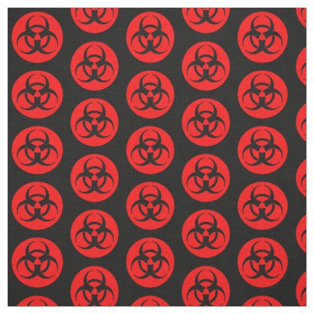 Red Biohazard Symbol Fabric (Swatch)