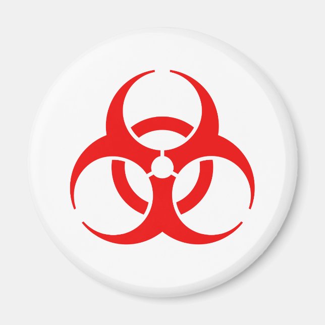 Red Biohazard Symbol Magnet (Front)