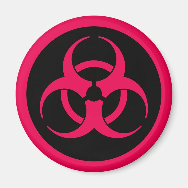 Red Biohazard Symbol Magnet (Front)
