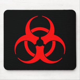 Red Biohazard Symbol Mousepad