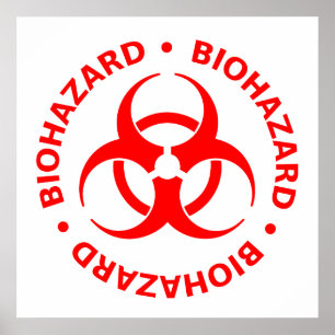 Red Biohazard Symbol Poster