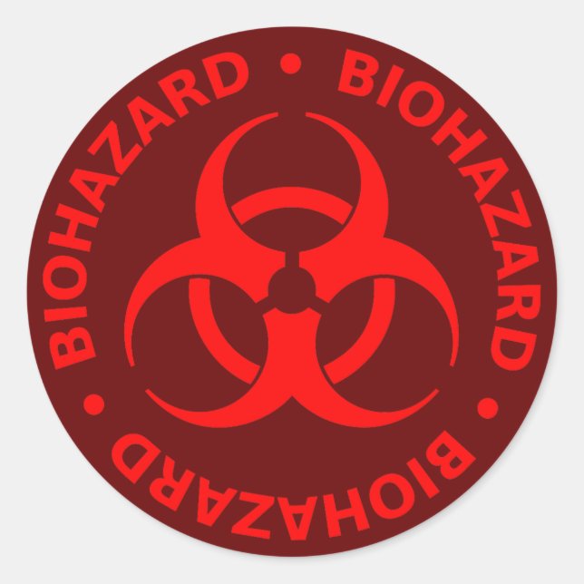 Red Biohazard Symbol Sticker (Front)