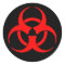 Red Biohazard Symbol Sticker