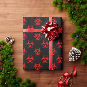 Red Biohazard Symbol Wrapping Paper