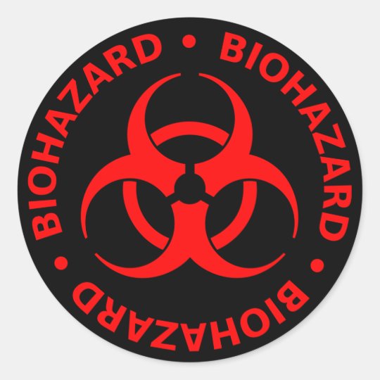 Red Biohazard Warning Sticker | Zazzle.com.au
