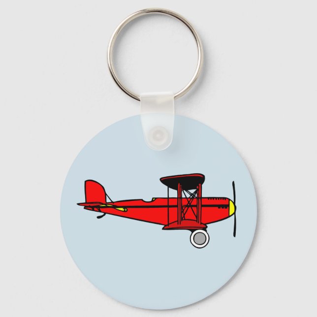 Red Biplane Key Ring (Front)