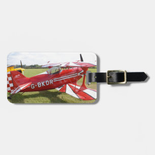 Red Biplane Luggage Tag