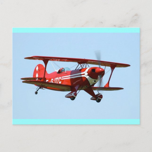 Red Biplane Postcard (Front)