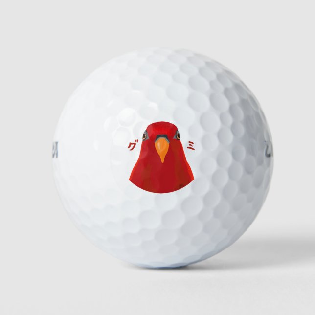 Red birb “GUMI” Golf Balls (Front)