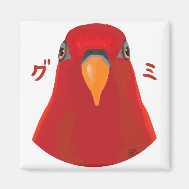 Red birb “GUMI” Magnet (Front)