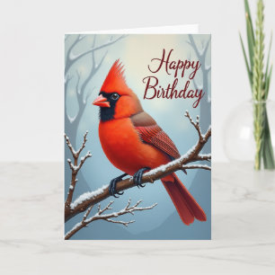 Red Bird Birthday Wishes Card